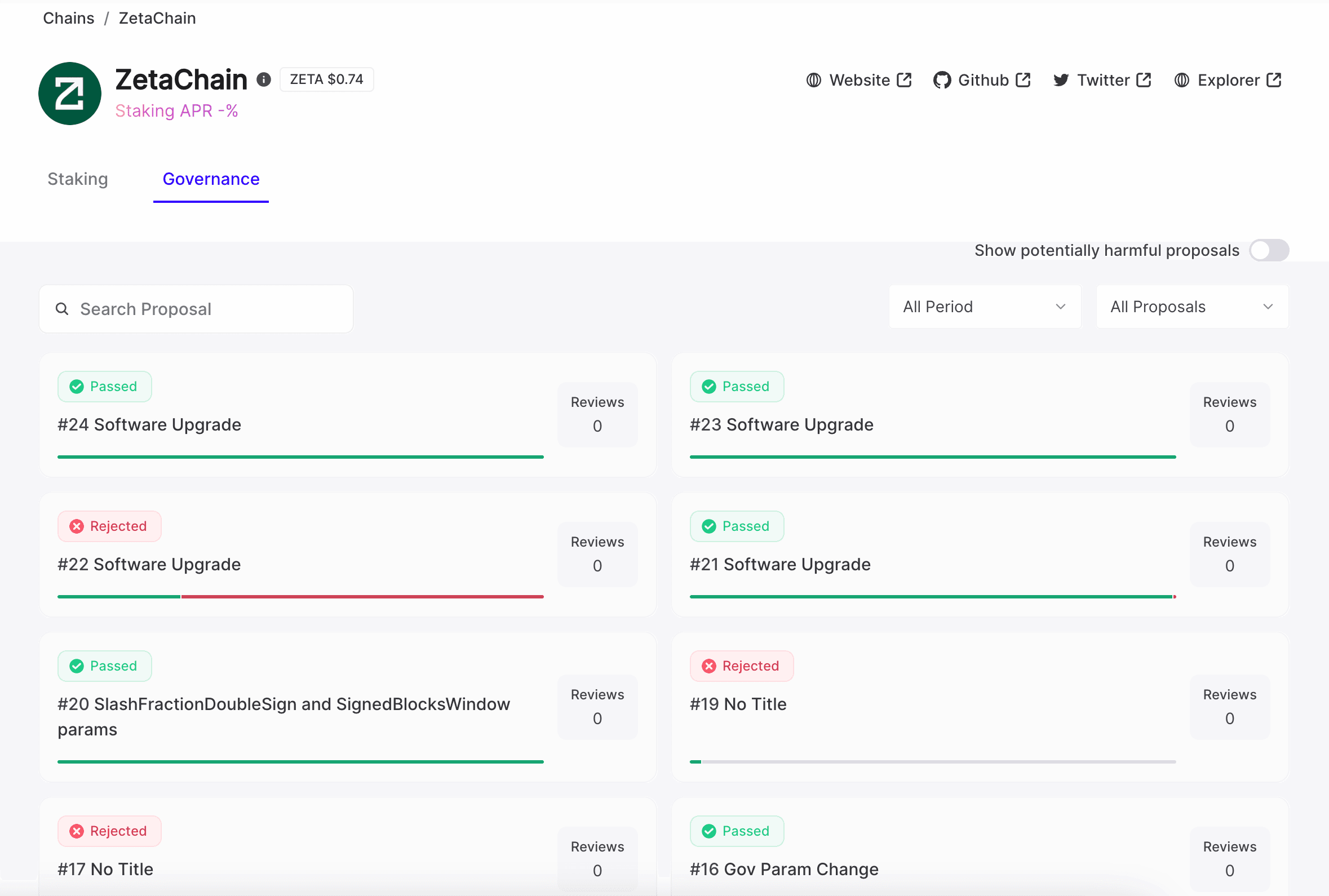 Keplr ZetaChain Governance Dashboard